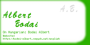 albert bodai business card